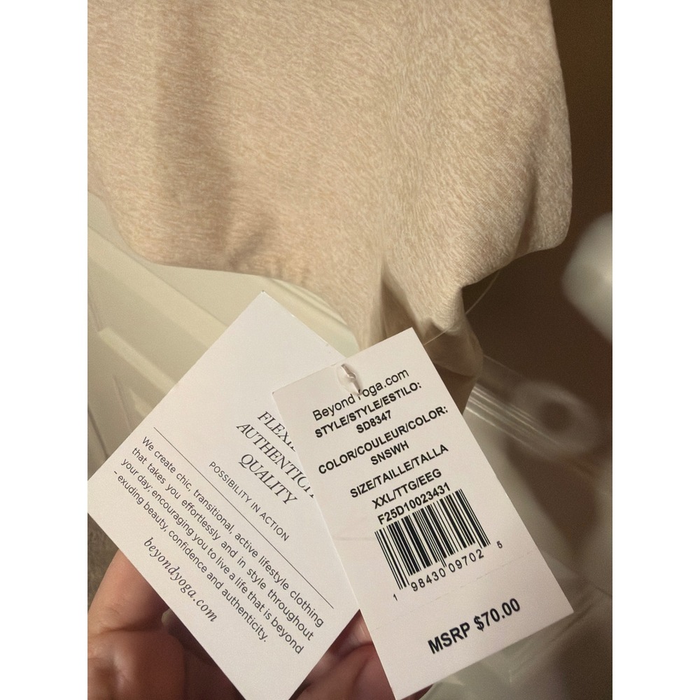 NWT Beyond Yoga XXL Space Dye Simplicity Long Line Bra Sand Swept Heather - Picture 2 of 3